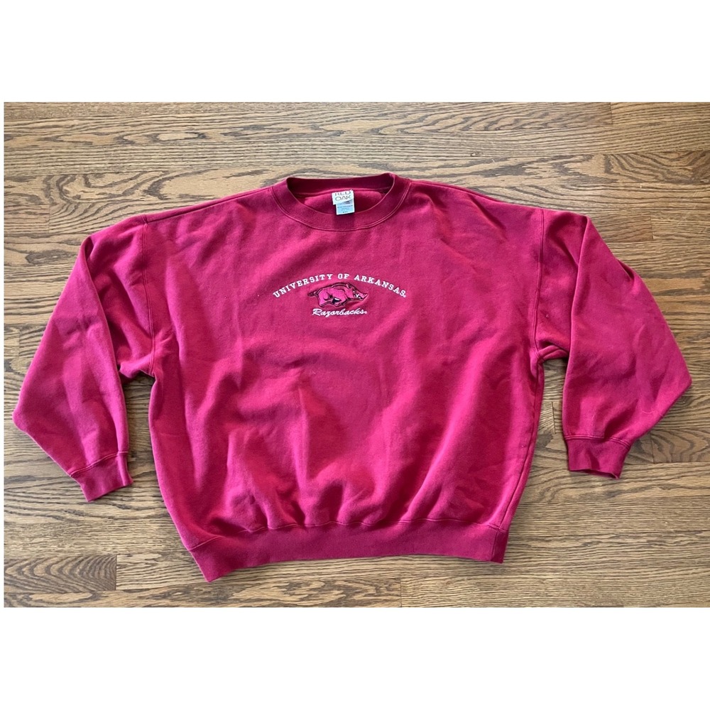Vintage Red Oak Arkansas Razorbacks Sweatshirt XXL Red Oversized Crewneck